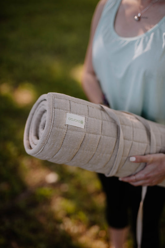 Quilted hemp yoga mat