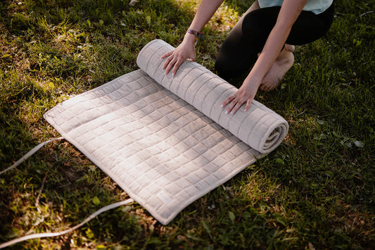 Quilted hemp yoga mat