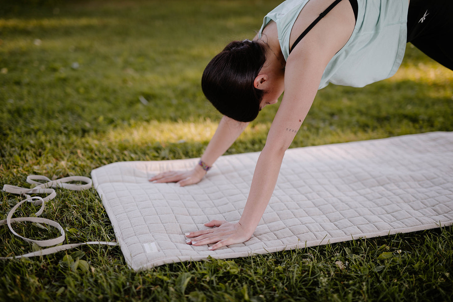 Quilted hemp yoga mat